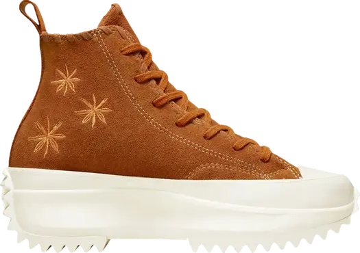Кроссовки Converse Run Star Hike Platform High Embroidered Floral - Amber, коричневый