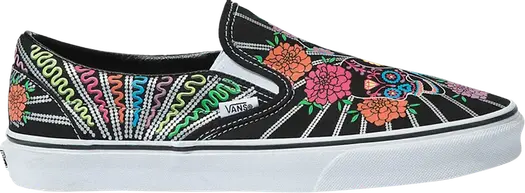 Кроссовки Vans Classic Slip-On Dia De Los Muertos - Floral, черный