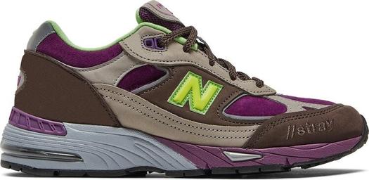 Кроссовки New Balance Stray Rats x Wmns 991 Made in England 'Purple Green', фиолетовый