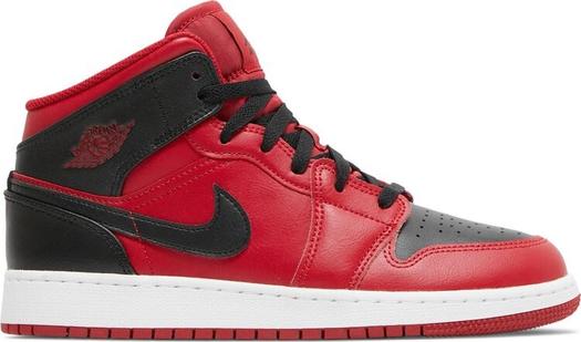 Кроссовки Air Jordan 1 Mid GS Reverse Bred, красный