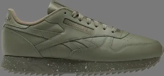 Кроссовки classic leather ripple 'hunter green' Reebok, зеленый