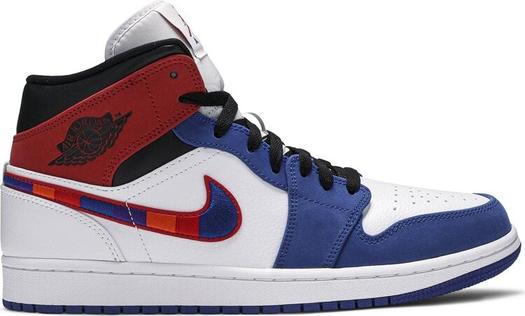 Кроссовки Air Jordan 1 Mid Multicolored Swoosh, синий