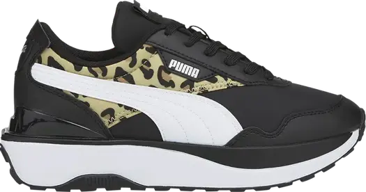 Кроссовки Puma Cruise Rider Jr Summer Roar - Black Pale Khaki Leopard, черный