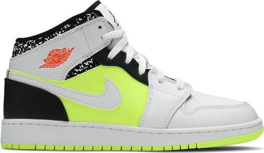 Кроссовки Air Jordan 1 Mid GS Notebook, белый