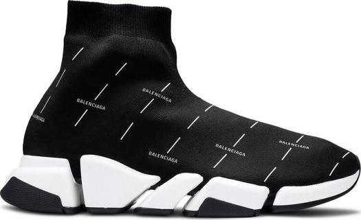 Кроссовки Balenciaga Speed 2.0 Sneaker Black Logo Licence Printed, черные