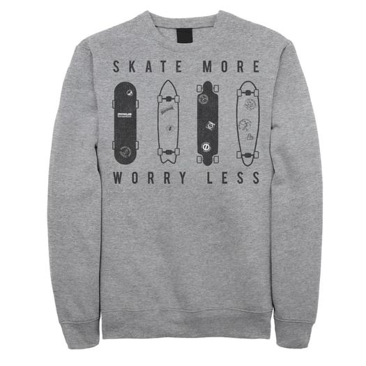 Мужской свитшот Skate More Worry Less Skateboard Lineup Sketch Licensed Character