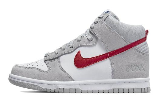 Кроссовки Nike Dunk High, серый/красный/белый