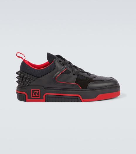 Кроссовки astroloubi из кожи и замши Christian Louboutin, черный