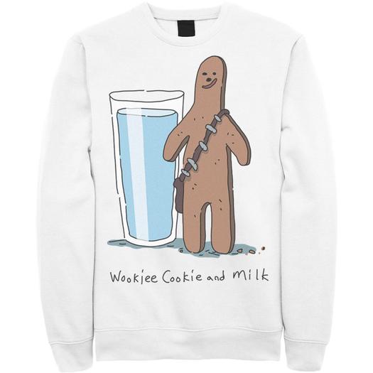 Мужской свитшот с изображением печенья и молока «Звездные войны» Chewbacca Wookiee Licensed Character