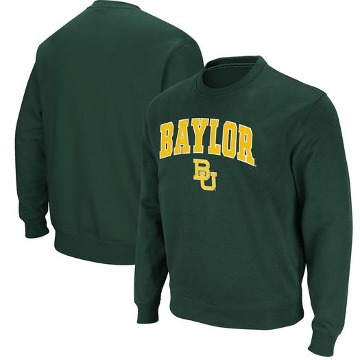 Мужской зеленый пуловер с логотипом и аркой Baylor Bears Colosseum