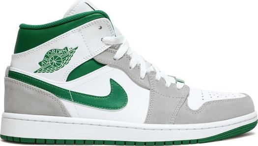 Кроссовки Air Jordan 1 Mid SE Grey Pine Green, белый