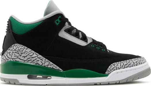 Кроссовки Air Jordan 3 Retro Pine Green, черный