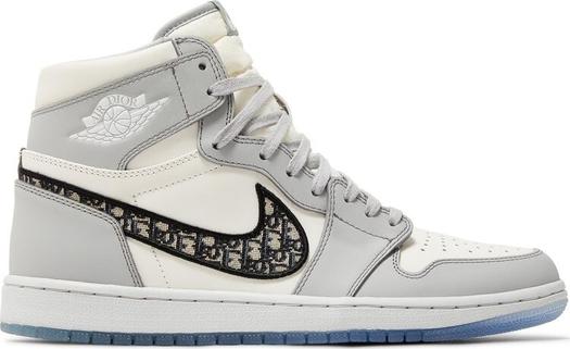 Кроссовки Dior x Air Jordan 1 High, серый