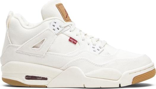 Кроссовки Levis x Air Jordan 4 Retro GS White Denim, белый