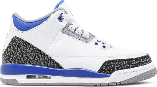 Кроссовки Air Jordan 3 Retro GS Racer Blue, белый
