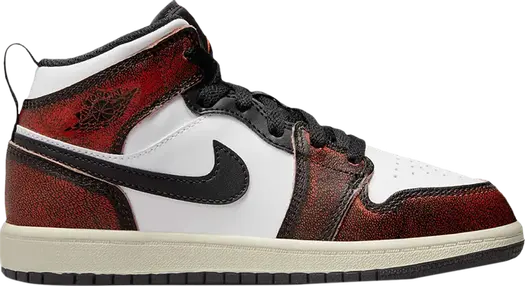 Кроссовки Air Jordan 1 Mid SE PS Wear-Away, черный
