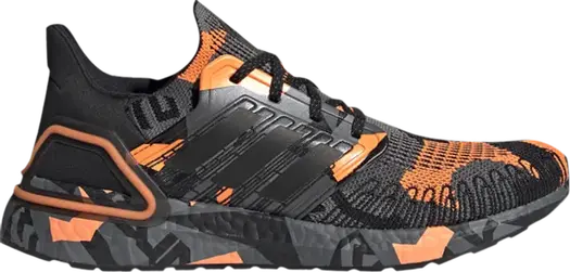 Кроссовки Adidas UltraBoost 20 'Geometric Pack - Black Signal Orange', черный