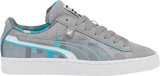 Кроссовки Puma Minecraft x Suede Jr Diamond Block, серый