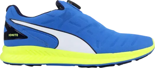 Кроссовки Puma Ignite Disc Electric Blue Safety Yellow, синий