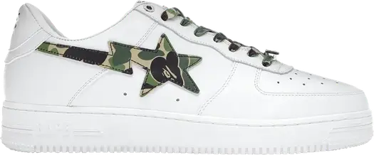 Кроссовки Bapesta Low ABC Camo - Green, белый