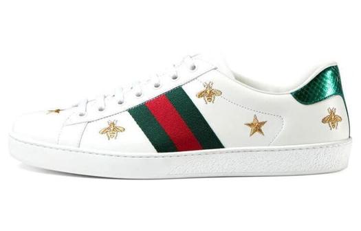 Кроссовки Gucci Ace Embroidered 'Bees And Stars', низкие, кожаные