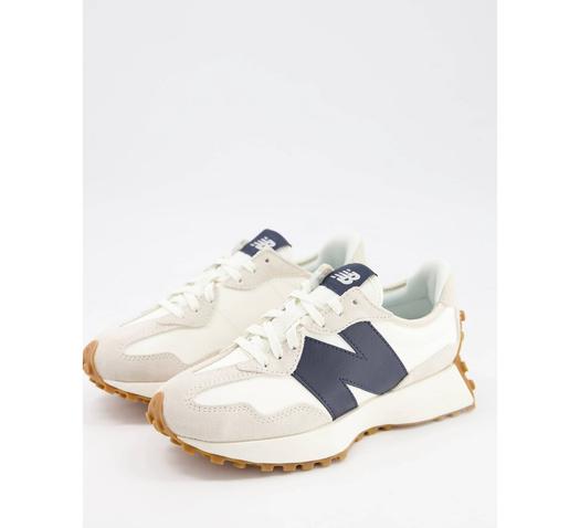 Белые/темно-синие кроссовки New Balance 327