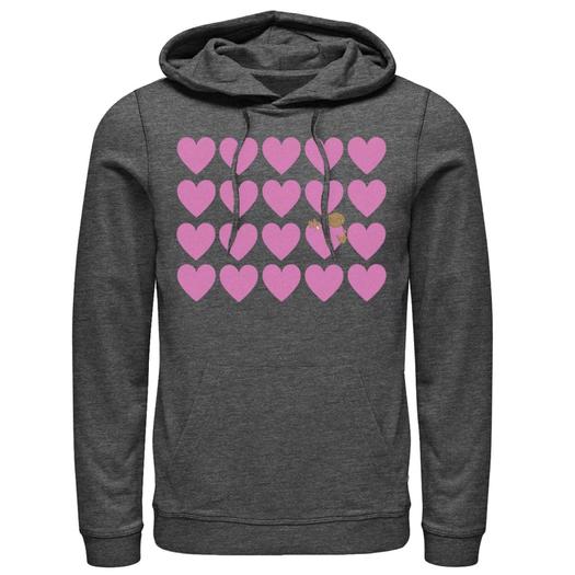 Мужчины. И.Т. День святого Валентина Pink Heart Grid E.T. Пикирующая толстовка с капюшоном Licensed Character