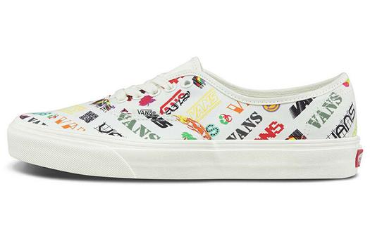 Кроссовки Vans Authentic Breathable Lightweight Low Top Casual Skate Shoes Unisex White Multi-Color