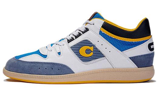 Кроссовки COACH Skateboard Shoes Men Low-Top White Blue