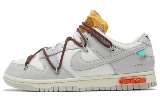 Кроссовки Nike Dunk Low Off-White Lot 46, белый/светло-оранжевый