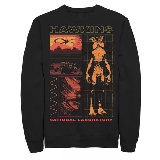 Мужской свитшот с рисунком Stranger Things Demogorgon Schematic Licensed Character