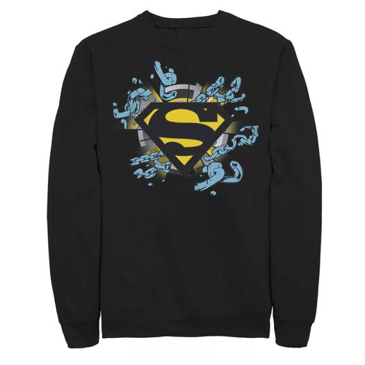 Мужской свитшот с логотипом Superman Chain Link DC Comics, черный