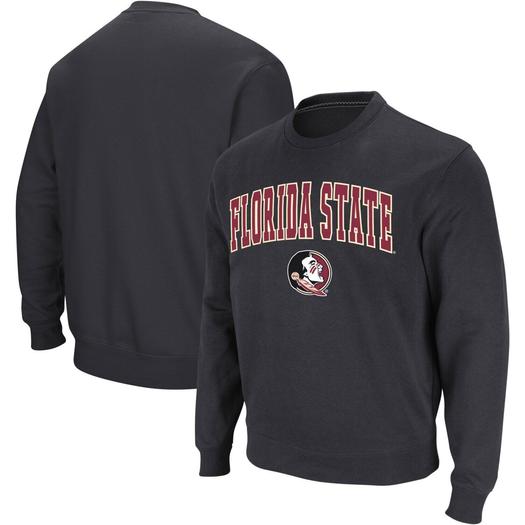 Мужской темно-серый свитшот с круглым вырезом и логотипом Florida State Seminoles Colosseum