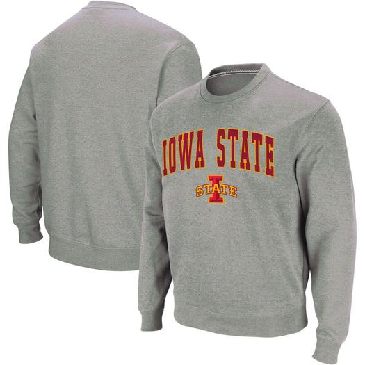 Мужской свитшот с круглым вырезом с логотипом Heather Grey Iowa State Cyclones Colosseum