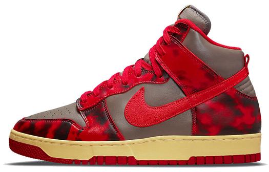 Кроссовки Nike Dunk High 1985 Acid Wash, серый/красный