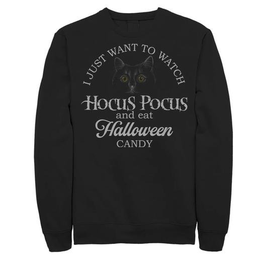 Мужской свитшот Disney Hocus Pocus «Я просто хочу посмотреть и съесть конфеты» Licensed Character