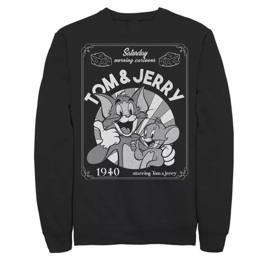 Мужской свитшот с портретом Tom And Jerry Saturday Morning Cartoons 1940 Licensed Character