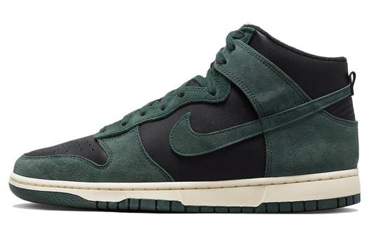Кроссовки Nike Dunk High Retro PRM, черный/темно-зеленый