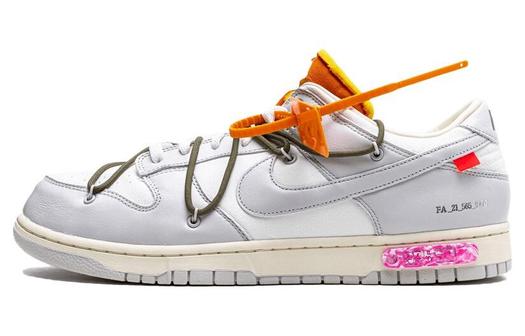 Кроссовки Nike Dunk Low Off-White Lot 22, белый/оранжевый
