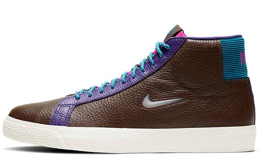 Кроссовки Nike SB Zoom Blazer Mid Premium, темно-коричневый/фиолетовый