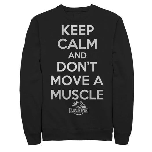 Мужской флисовый пуловер с рисунком «Парк Юрского периода Keep Calm and Don’t Move» Licensed Character