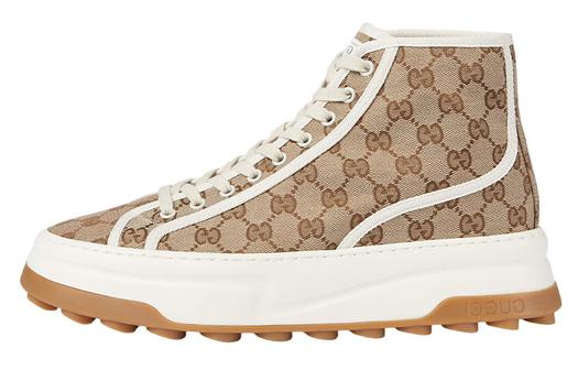 Кроссовки Gucci Gg High Platform Бежевые