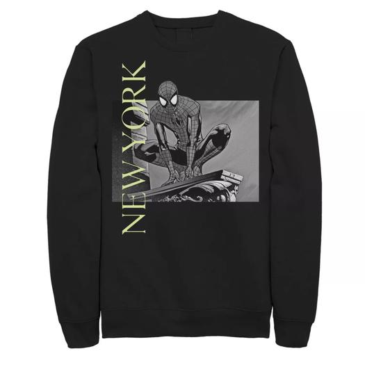 Мужской свитшот с портретом Marvel Spider-Man New York Licensed Character