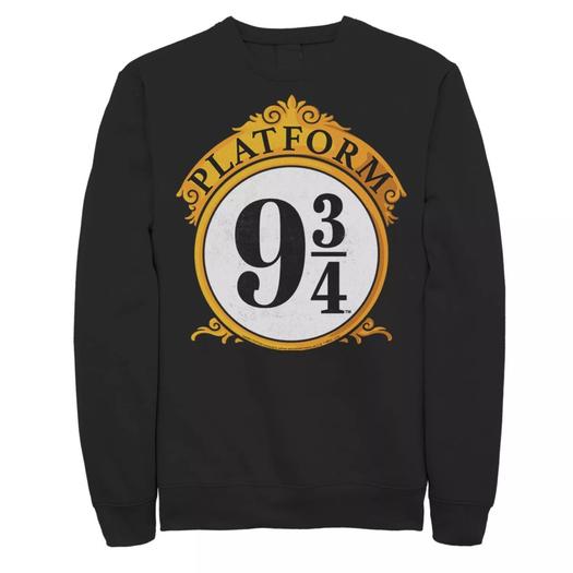 Мужской свитшот с надписью Harry Potter на платформе 9 и 3/4