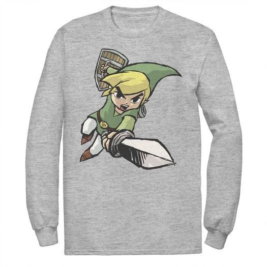 Мужской свитшот с логотипом Nintendo Legend Of Zelda Link Action Pose Sketch Licensed Character