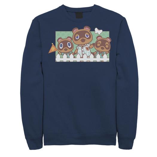 Мужской свитшот Animal Crossing New Horizons Nook Family Portrait Licensed Character, синий