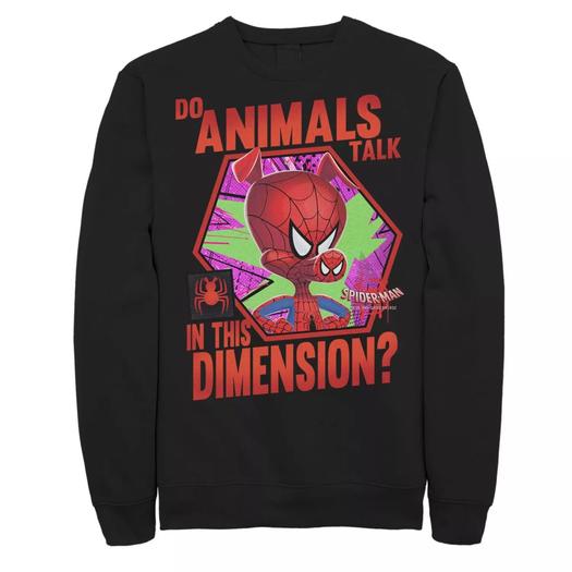 Мужской флисовый пуловер с рисунком Marvel Spider-Man Spiderverse Animals Talk