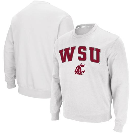 Мужской белый свитшот с круглым вырезом с аркой и логотипом Washington State Cougars Colosseum