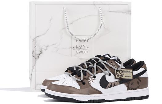 Кроссовки Nike Dunk Skateboard Shoes Men Low-Top, коричневый/белый