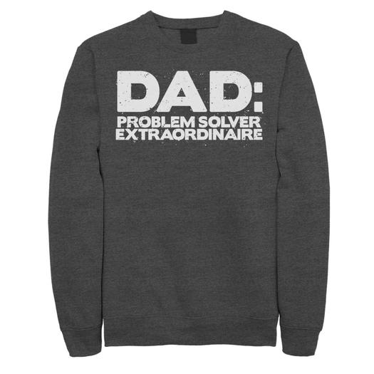 Мужской флисовый свитшот с круглым вырезом Dad Issue Solver Extraordinaire Licensed Character